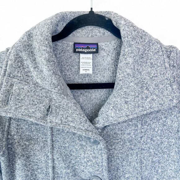 Patagonia Women's Better Sweater Coat Fleece Trench Birch White Gray Size Small - Picture 4 of 9